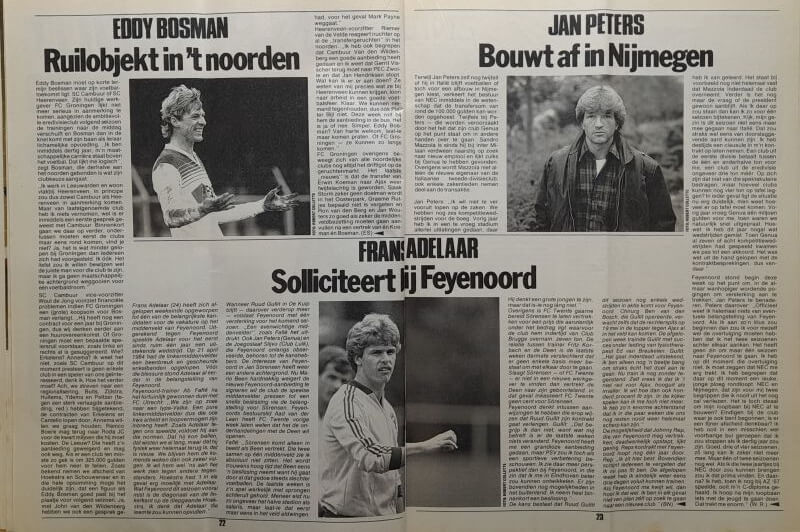 Krantenartikelen over Eddy Bosman en Noord-Nederland, historische nieuwsbeelden.