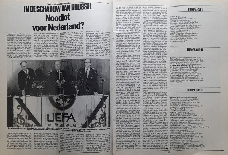 UEFA persconferentie in Brussel over Nederland en Europees voetbal.