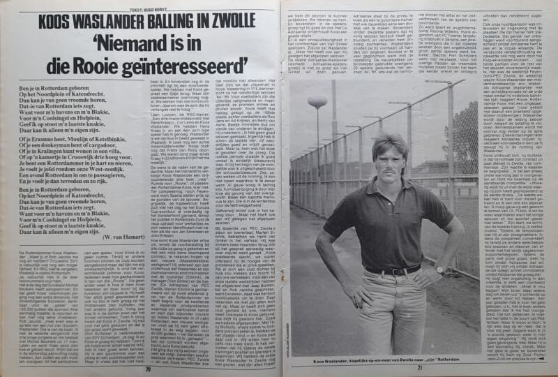 Koos Waslander staat op een sportveld in Zwolle, gekleed in een polo en lichte broek.