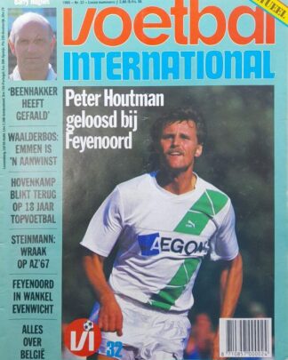 Voetbal International magazine cover featuring Peter Houtman in Feyenoord jersey.