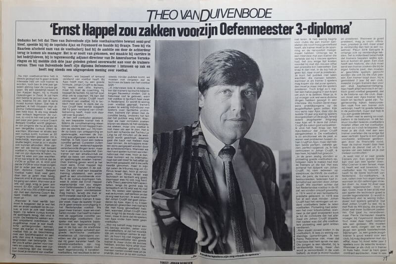 Portret van Ernst Happel, bekende voetbalcoach en legende, in zwart-wit foto.
