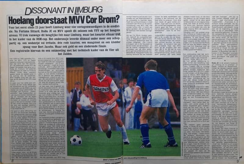 Jeugdvoetbalwedstrijd in Limburg met spelers in actie op het veld.