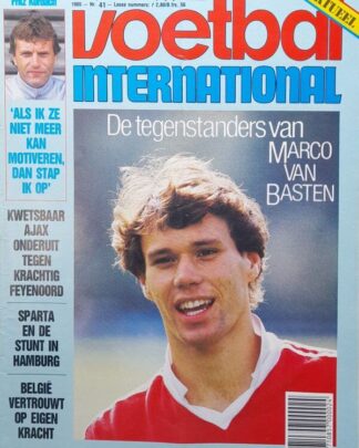 Marco van Basten op de cover van Voetbal International 1985.
