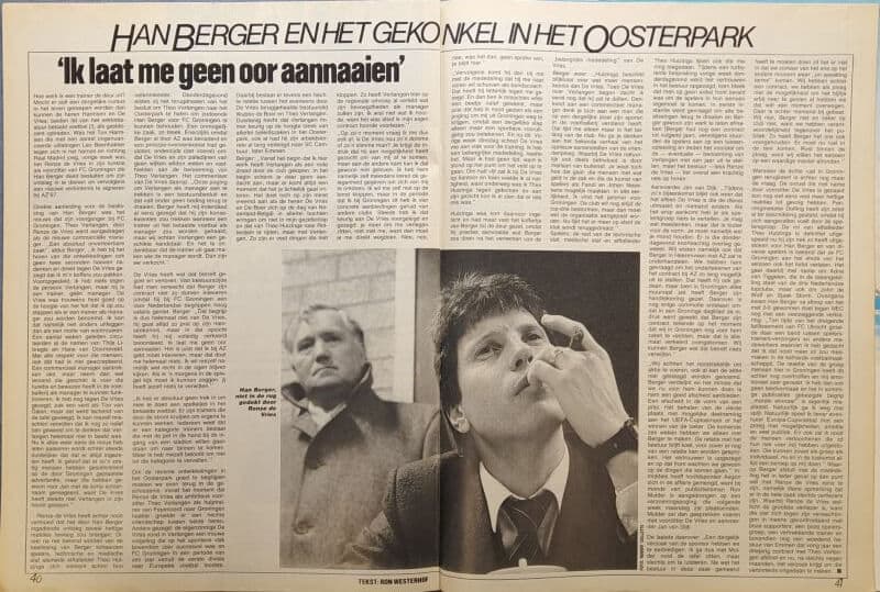 Artikel over Han Berger in Voetbal International uit 1986.